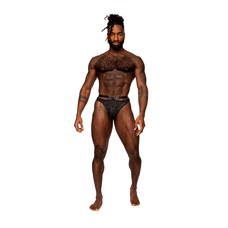 Rude Awakening Strap Thong Black L/XL