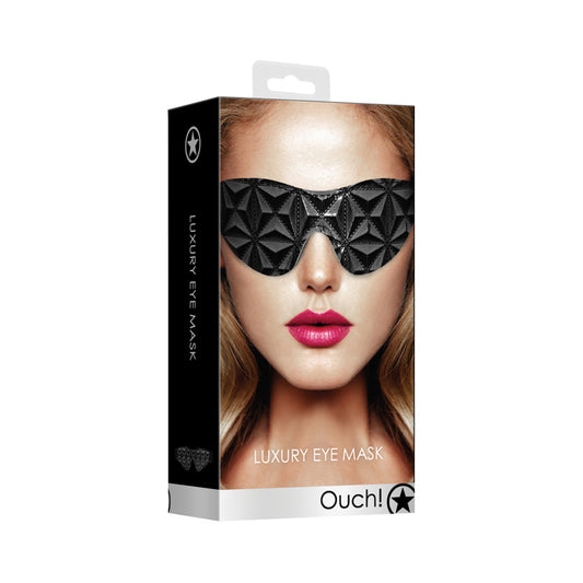 Ouch Luxury DiamondPattern Eye Mask Blk