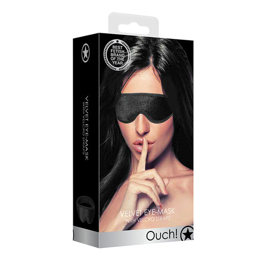 Ouch Velvet Velcro Eye Mask Black