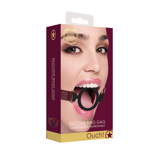 Ouch Halo Silicone Ring Gag Burgundy