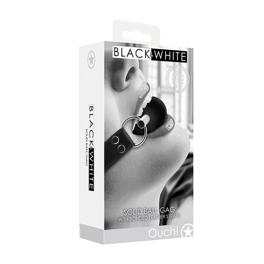 Ouch B&W Solid Rubber Ball Gag Black