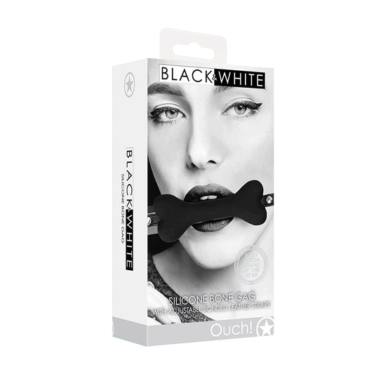 Ouch B&W Silicone BoneGag Adjustable Blk