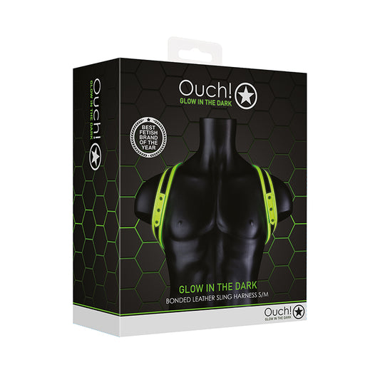 Ouch GITD Sling Harness Neon Green SM