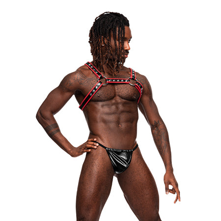 Leather Men's Leo Black/Red OS